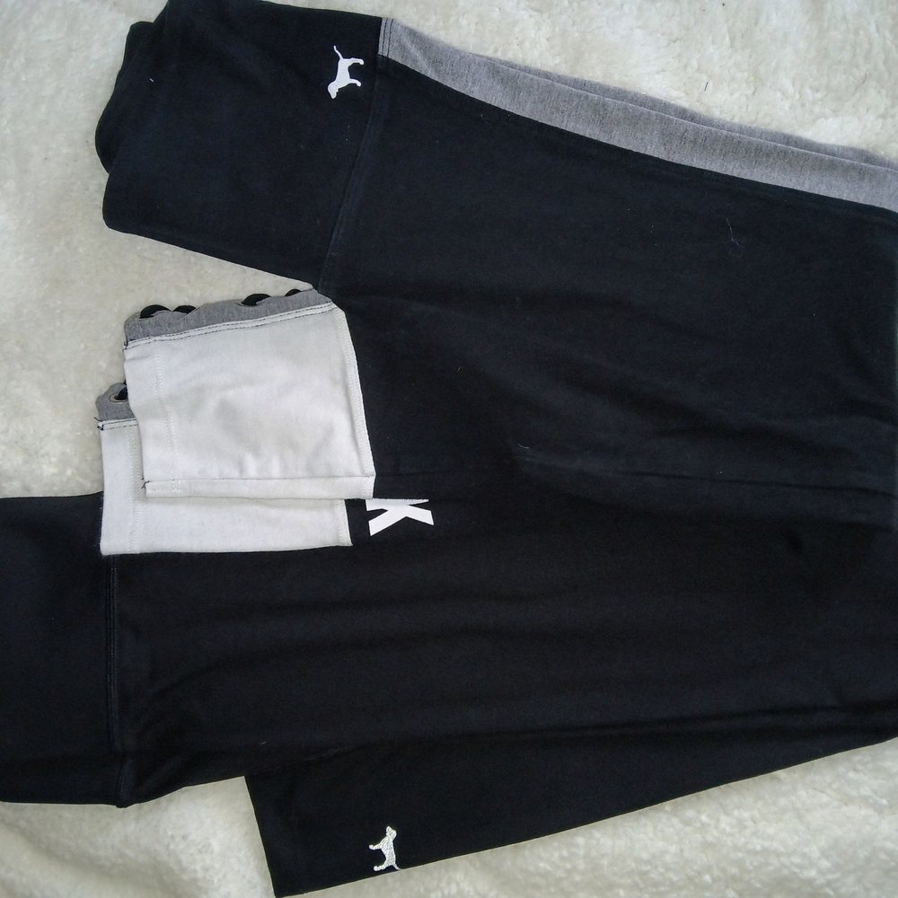 Victoria's Secret Pink Black and Gray Leggings